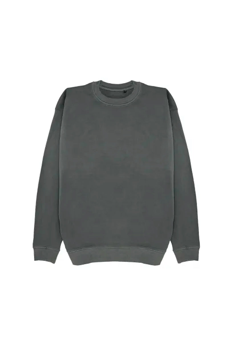 SUDADERA SIN CAPUCHA HUDSON EFECTO DESGASTADO GRIS