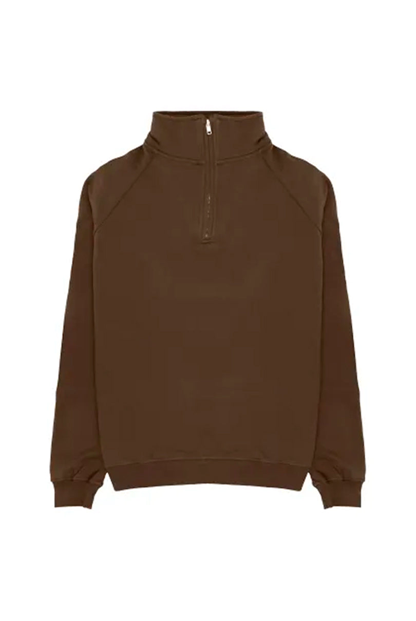 SUDADERA HALF ZIP PENICHE MARRÓN