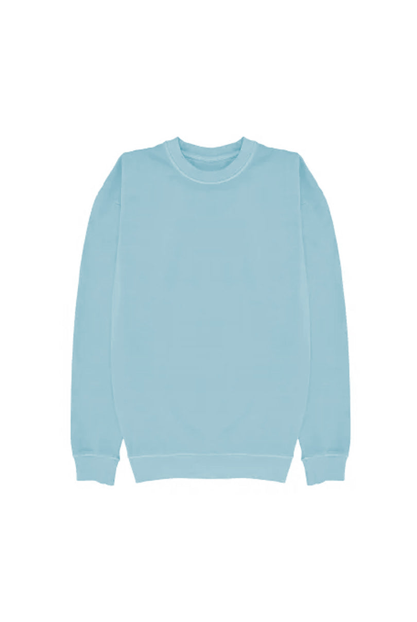 SUDADERA SIN CAPUCHA HUDSON EFECTO DESGASTADO AZUL CLARO