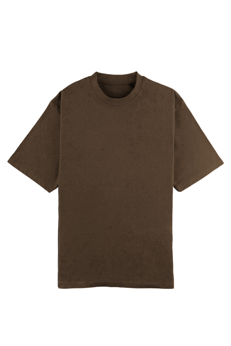 CAMISETA VELETA OVERSIZED EFECTO DESGASTADO MARRÓN