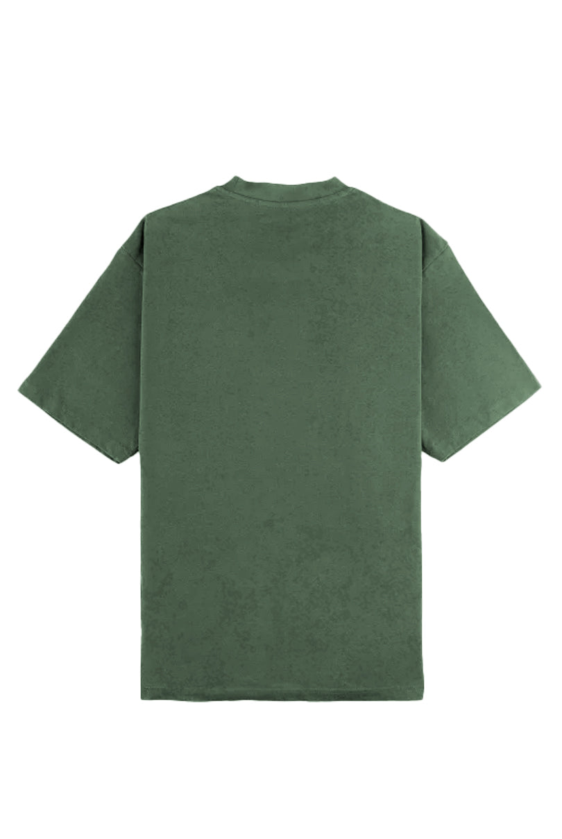 CAMISETA VELETA OVERSIZED EFECTO DESGASTADO VERDE