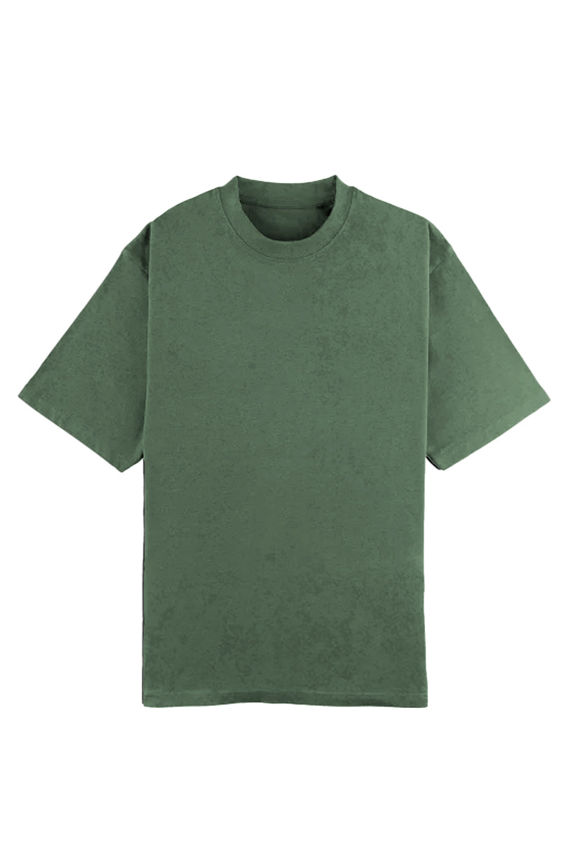 CAMISETA VELETA OVERSIZED EFECTO DESGASTADO VERDE