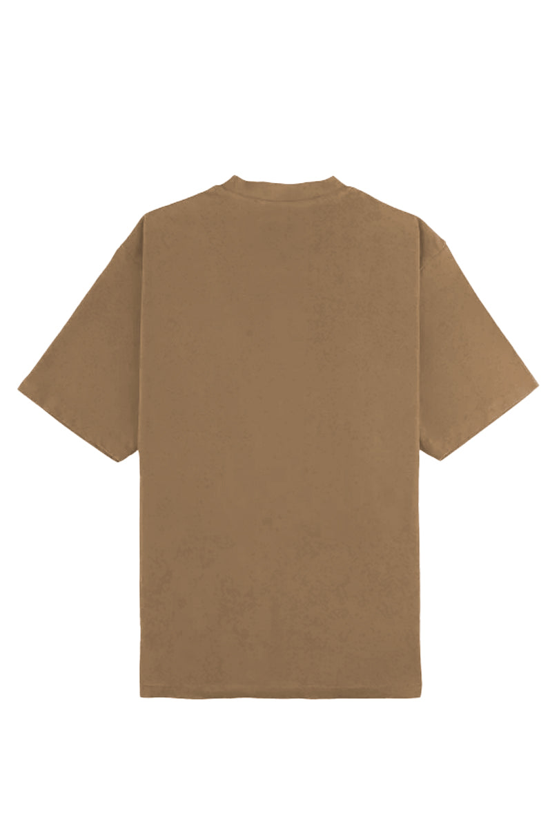 CAMISETA VELETA OVERSIZED EFECTO DESGASTADO MARRÓN CLARO