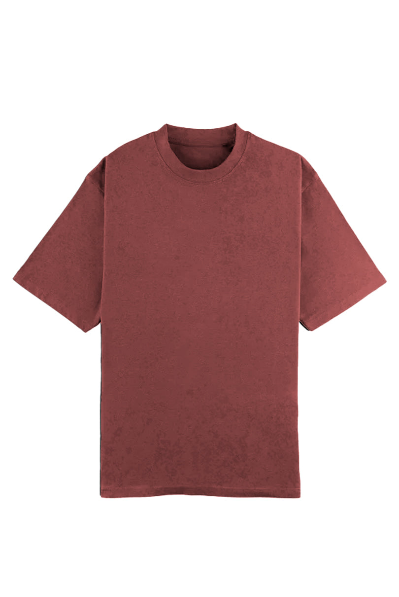 CAMISETA VELETA OVERSIZED EFECTO DESGASTADO ROJO