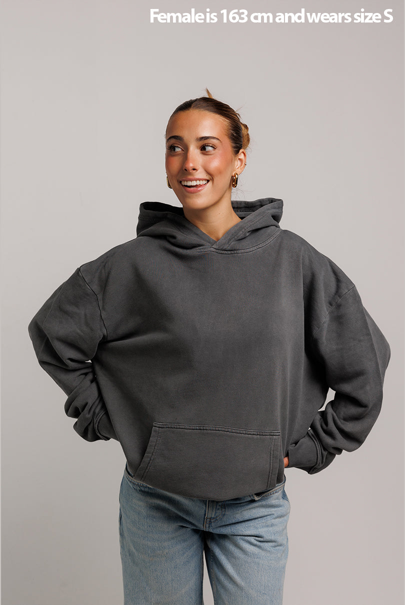 SUDADERA HUDSON EFECTO DESGASTADO GRIS OSCURO