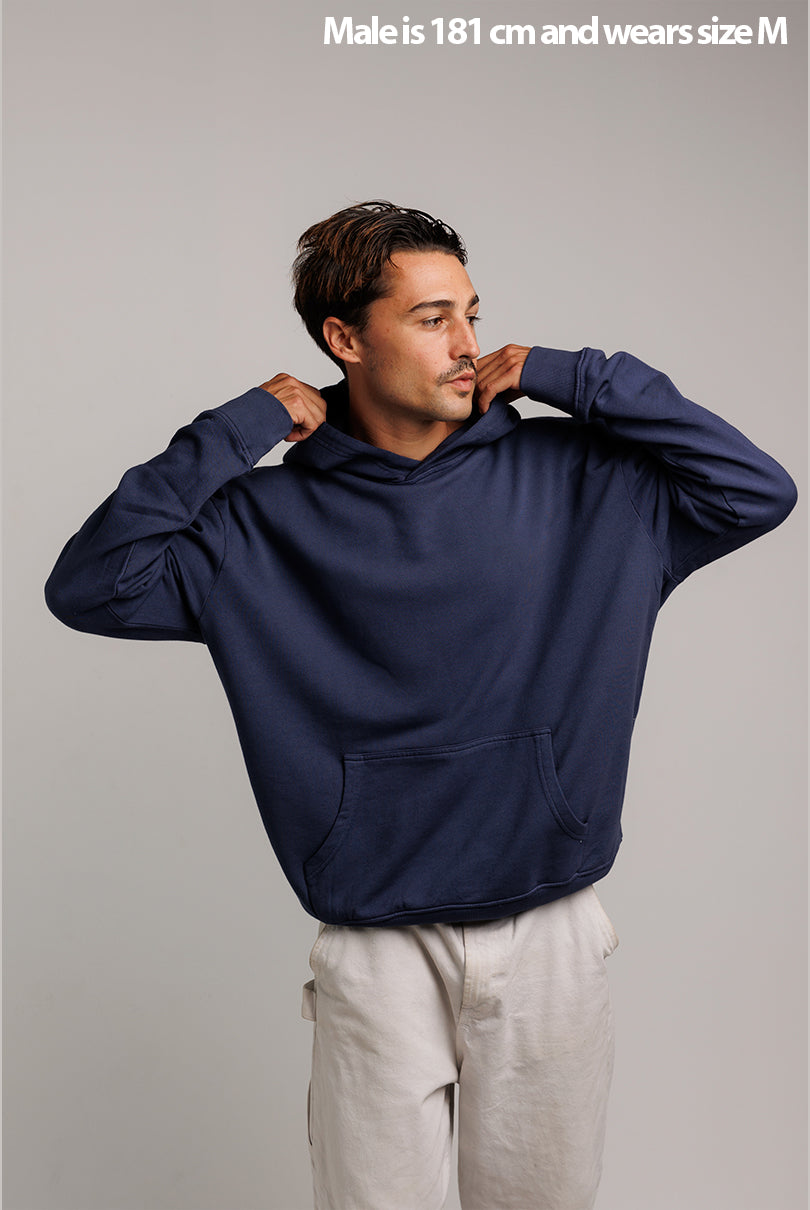 SUDADERA HUDSON EFECTO DESGASTADO AZUL MARINO