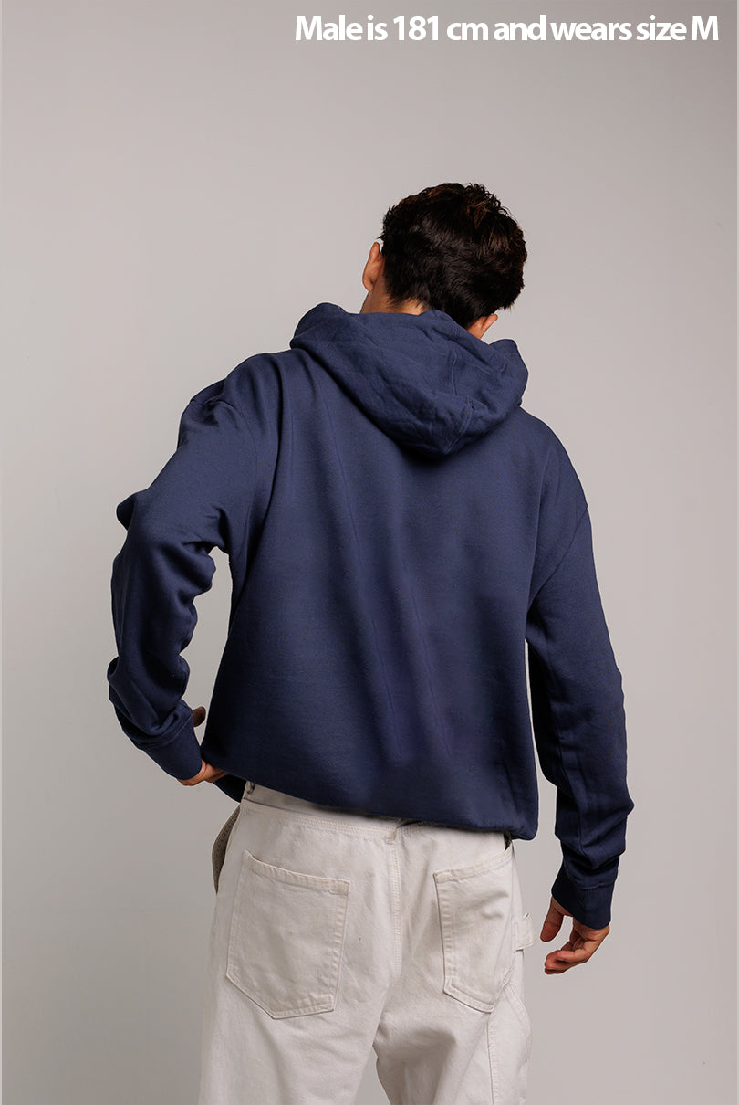 SUDADERA HUDSON EFECTO DESGASTADO AZUL MARINO