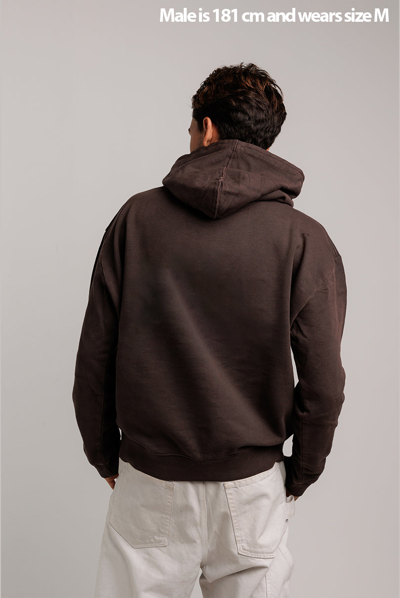 SUDADERA HUDSON EFECTO DESGASTADO MARRÓN